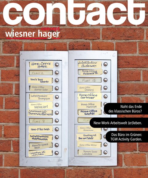 Titelseite des Wiesner-Hager Office Magazins contact 32.