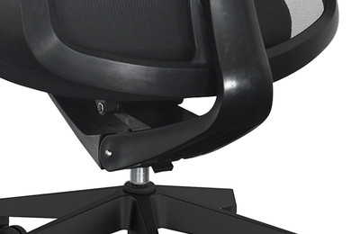 swivel chair with a black backrest 