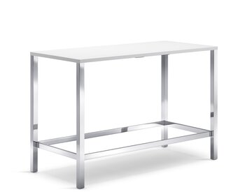 Rectangualar high table with metal leg.