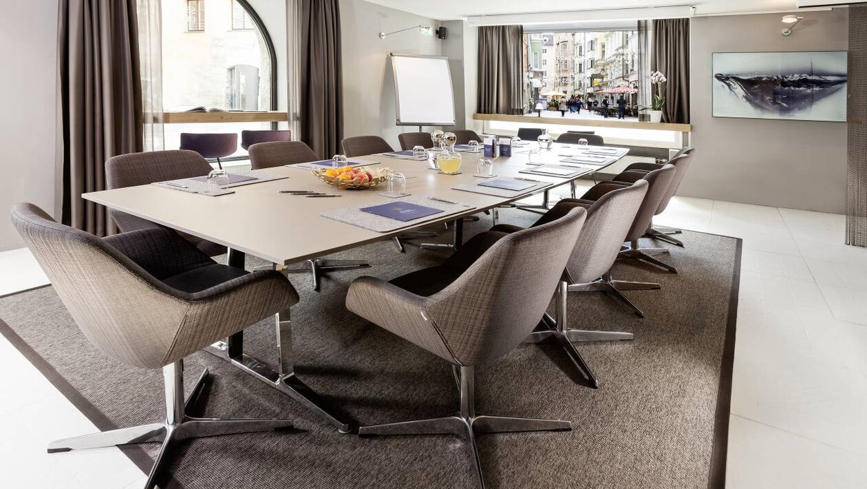 Conference room with high quality table and chairs.