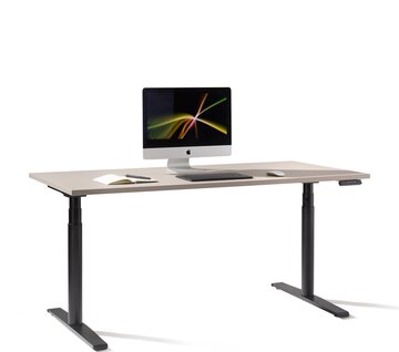 Electrically height adjustable office desk.