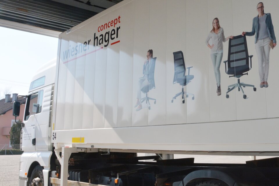 LKW Wiesner-Hager Weiße Wiesner-Hager LKW Anhänger.