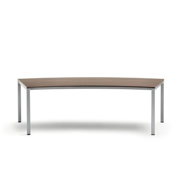 table de travail forme de banane avec plateau en bois