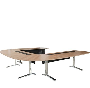 Conference table with a round shape.