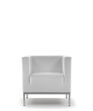 Weißes Fauteuil.