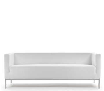 White 3-seater bench.