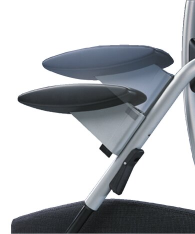 Synchronic adjustment of depth of seat and height of the backrest.