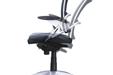 Synchronic inclination mechanism of a swivel chair.
