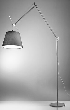 Gray floor lamp.