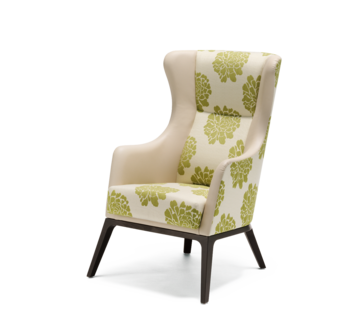 Green wing chair.