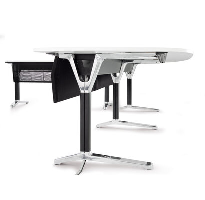 Cable management of a conference table.