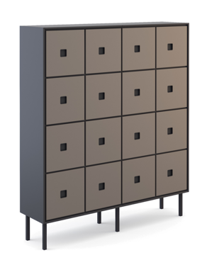 Gray locker.