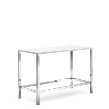 table haute rectangulaire avec cadre métallique