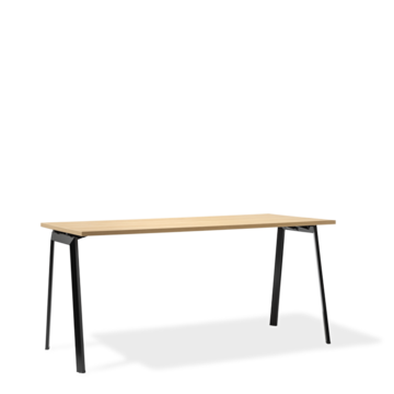 Klapptisch mit schwarzem Gestell. 