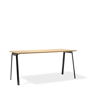 Folding table with black feet.