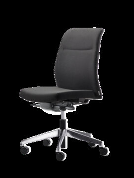 paro_24/7 swivel chair Black padded swivel chair.