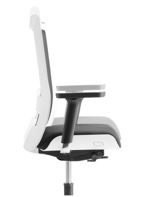 Réglage de la hauteur d’assise de 42 à 53 cm par vérin oléopneumatique selon DIN 4550 et amortisseur à effet vertical. 