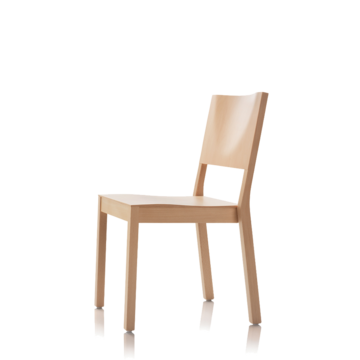 Wooden chair without armrest.