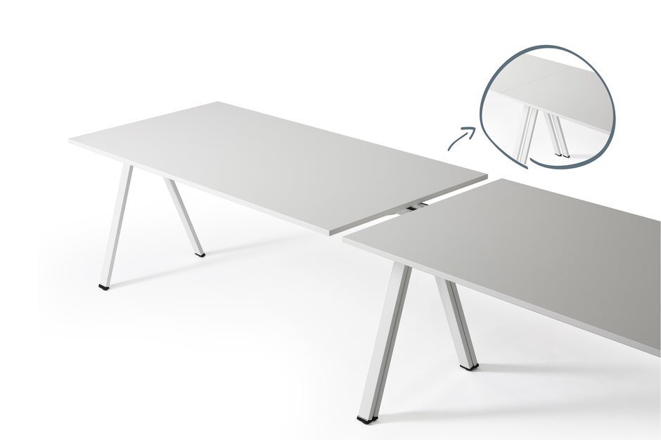 Linking of white stacking tables.