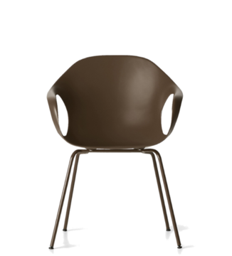 Brown outdoor chair with four-leg frame.