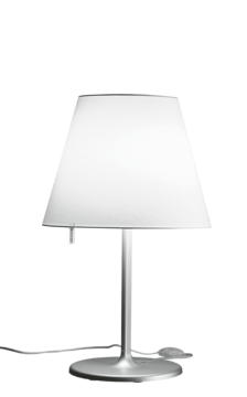 Gray table lamp.