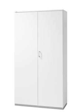 une armoire blanche avec portes battantes