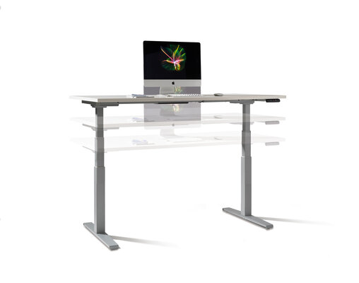 Electrically height adjustable office desk.