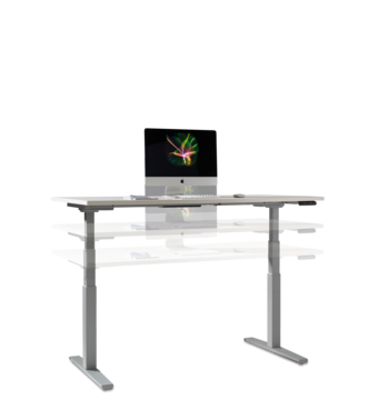 Electrically height adjustable office desk.