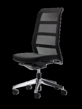 paro_2 swivel chair Black swivel chair with mesh back.