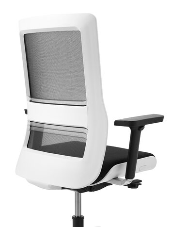  Support at the rear side of the back of a swivel chair.