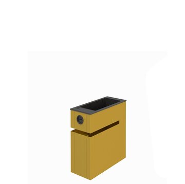 gele plug-in box met opbergruimte en contactdozen