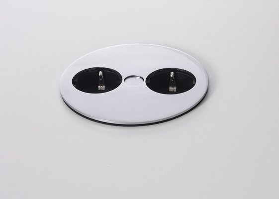 ronde inbouwcontactdoos voor in een tafel