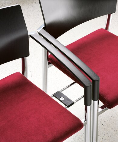 Detailed view of chair linking.