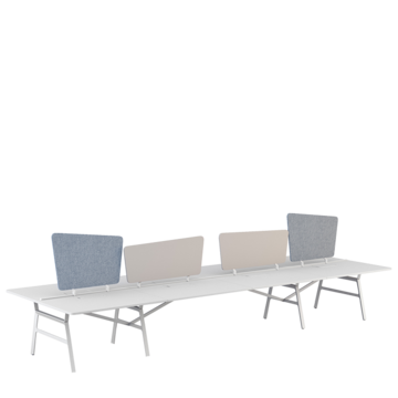 White office desk for eight people.