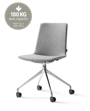Gray padded conference chair.