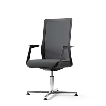 Black conference chair with armrest.