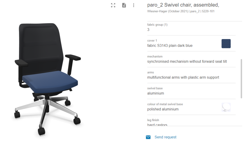 Furniture configurator Screenshot of a furniture configurator.