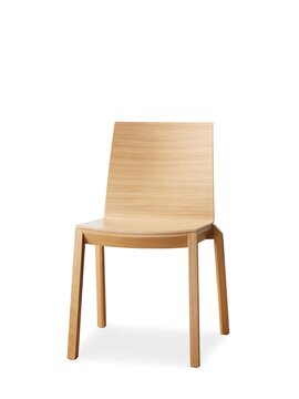 Wooden chair without armrest.