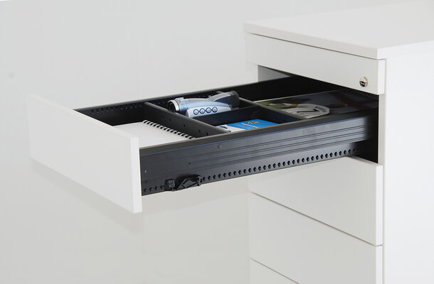 conteneur pour bureau avec tiroir ouvert