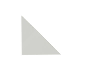 bovenaanzicht van een driehoekig tafelblad