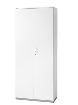 armoire vestiaire blanc avec portes coulissantes sur socle gris